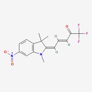 molecular formula C16H15F3N2O3 B15268526 1,1,1-trifluoro-5-(1,3,3-trimethyl-6-nitro-2,3-dihydro-1H-indol-2-ylidene)pent-3-en-2-one 