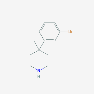 molecular formula C12H16BrN B15268557 4-(3-Bromophenyl)-4-methylpiperidine 
