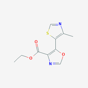 molecular formula C10H10N2O3S B1526858 Ethyl 5-(4-methyl-1,3-thiazol-5-yl)-1,3-oxazole-4-carboxylate CAS No. 1249854-25-8