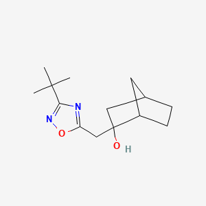 molecular formula C14H22N2O2 B15268586 2-[(3-tert-Butyl-1,2,4-oxadiazol-5-yl)methyl]bicyclo[2.2.1]heptan-2-ol 
