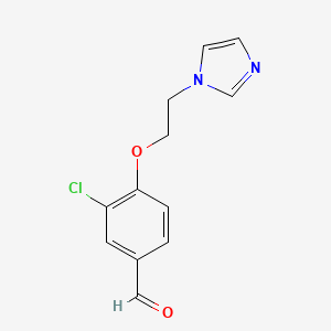 molecular formula C12H11ClN2O2 B1526859 3-chloro-4-[2-(1H-imidazol-1-yl)ethoxy]benzaldehyde CAS No. 1284907-01-2