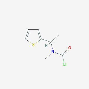molecular formula C8H10ClNOS B15268619 N-methyl-N-[1-(thiophen-2-yl)ethyl]carbamoyl chloride 