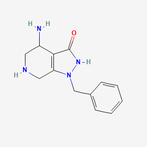 molecular formula C13H16N4O B15268631 4-Amino-1-benzyl-1H,4H,5H,6H,7H-pyrazolo[3,4-c]pyridin-3-ol 