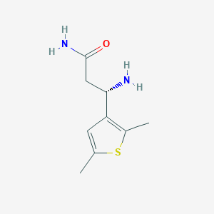 molecular formula C9H14N2OS B15268641 (3S)-3-Amino-3-(2,5-dimethylthiophen-3-YL)propanamide 