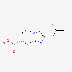 molecular formula C12H14N2O2 B15268660 2-(2-Methylpropyl)imidazo[1,2-a]pyridine-7-carboxylic acid 
