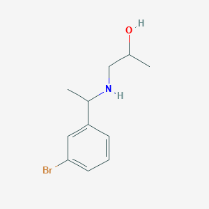 molecular formula C11H16BrNO B15268661 1-{[1-(3-Bromophenyl)ethyl]amino}propan-2-ol 