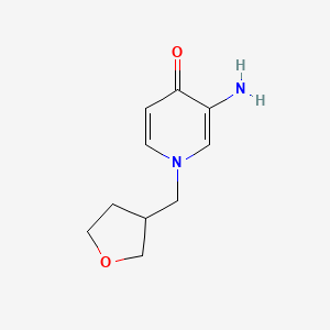 molecular formula C10H14N2O2 B15268666 3-Amino-1-(oxolan-3-ylmethyl)-1,4-dihydropyridin-4-one 
