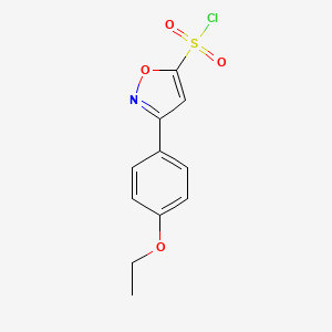 molecular formula C11H10ClNO4S B15268703 3-(4-Ethoxyphenyl)-1,2-oxazole-5-sulfonyl chloride 