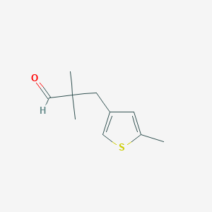 molecular formula C10H14OS B15268722 2,2-Dimethyl-3-(5-methylthiophen-3-yl)propanal 