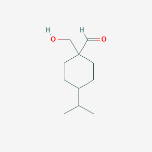 molecular formula C11H20O2 B15268743 1-(Hydroxymethyl)-4-(propan-2-yl)cyclohexane-1-carbaldehyde 