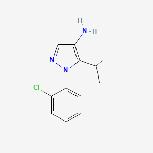 molecular formula C12H14ClN3 B15268780 1-(2-Chlorophenyl)-5-(propan-2-yl)-1H-pyrazol-4-amine 