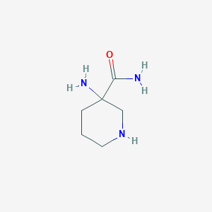 molecular formula C6H13N3O B15268803 3-Aminopiperidine-3-carboxamide 
