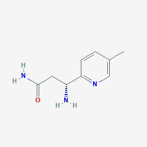 molecular formula C9H13N3O B15268832 (3R)-3-Amino-3-(5-methylpyridin-2-yl)propanamide 
