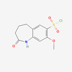 molecular formula C11H12ClNO4S B15268868 8-methoxy-2-oxo-2,3,4,5-tetrahydro-1H-1-benzazepine-7-sulfonyl chloride 