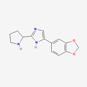 molecular formula C14H15N3O2 B15268899 4-(2H-1,3-Benzodioxol-5-yl)-2-(pyrrolidin-2-yl)-1H-imidazole 