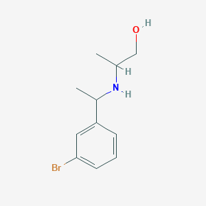 molecular formula C11H16BrNO B15268901 2-{[1-(3-Bromophenyl)ethyl]amino}propan-1-ol 