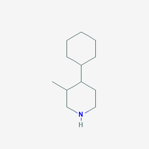 molecular formula C12H23N B15268907 4-Cyclohexyl-3-methylpiperidine 
