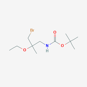 molecular formula C11H22BrNO3 B15268915 tert-Butyl N-(3-bromo-2-ethoxy-2-methylpropyl)carbamate 