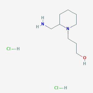 molecular formula C9H22Cl2N2O B15268930 3-[2-(Aminomethyl)piperidin-1-yl]propan-1-ol dihydrochloride 