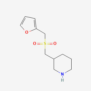molecular formula C11H17NO3S B15268933 3-{[(Furan-2-yl)methanesulfonyl]methyl}piperidine 