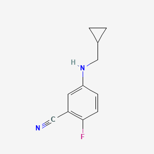 molecular formula C11H11FN2 B15268965 5-[(Cyclopropylmethyl)amino]-2-fluorobenzonitrile 