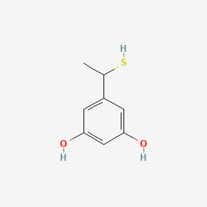 molecular formula C8H10O2S B15269004 5-(1-Sulfanylethyl)benzene-1,3-diol 