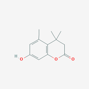 molecular formula C12H14O3 B15269050 7-Hydroxy-4,4,5-trimethyl-3,4-dihydro-2H-1-benzopyran-2-one 