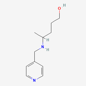 molecular formula C11H18N2O B15269067 4-[(Pyridin-4-ylmethyl)amino]pentan-1-ol 
