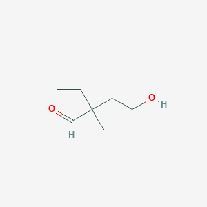 molecular formula C9H18O2 B15269069 2-Ethyl-4-hydroxy-2,3-dimethylpentanal 