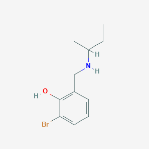 molecular formula C11H16BrNO B15269097 2-Bromo-6-{[(butan-2-yl)amino]methyl}phenol 