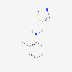 molecular formula C11H11ClN2S B15269132 4-chloro-2-methyl-N-(1,3-thiazol-5-ylmethyl)aniline 