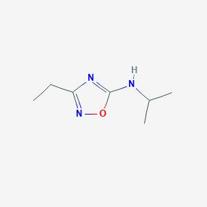 molecular formula C7H13N3O B15269138 (3-Ethyl-[1,2,4]oxadiazol-5-YL)-isopropyl-amine 