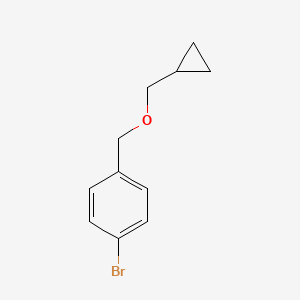 molecular formula C11H13BrO B1526915 1-Bromo-4-[(cyclopropylmethoxy)methyl]benzene CAS No. 1018681-31-6
