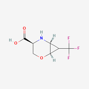 molecular formula C7H8F3NO3 B15269169 (1R,4S,6S)-7-(Trifluoromethyl)-2-oxa-5-azabicyclo[4.1.0]heptane-4-carboxylic acid 