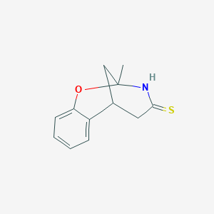 molecular formula C12H13NOS B15269184 9-Methyl-8-oxa-10-azatricyclo[7.3.1.0,2,7]trideca-2,4,6-triene-11-thione 