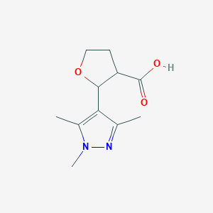molecular formula C11H16N2O3 B15269192 2-(Trimethyl-1H-pyrazol-4-yl)oxolane-3-carboxylic acid 