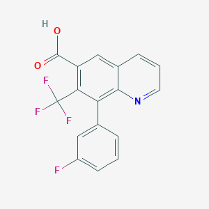 molecular formula C17H9F4NO2 B15269205 8-(3-Fluorophenyl)-7-(trifluoromethyl)quinoline-6-carboxylic acid 