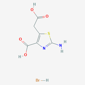 molecular formula C6H7BrN2O4S B1526923 2-Amino-5-(carboxymethyl)-1,3-thiazole-4-carboxylic acid hydrobromide CAS No. 89640-87-9