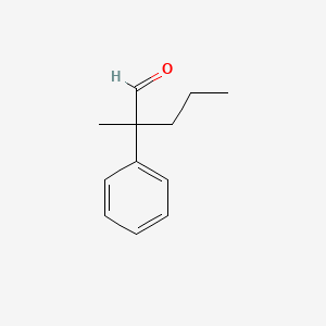 molecular formula C12H16O B15269231 2-Methyl-2-phenylpentanal 