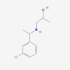 molecular formula C11H16ClNO B15269238 1-{[1-(3-Chlorophenyl)ethyl]amino}propan-2-ol 