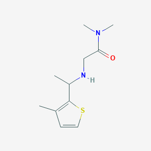 molecular formula C11H18N2OS B15269241 N,N-Dimethyl-2-{[1-(3-methylthiophen-2-yl)ethyl]amino}acetamide 