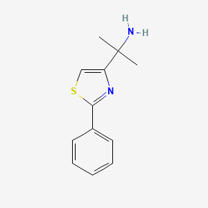molecular formula C12H14N2S B15269246 2-(2-Phenyl-1,3-thiazol-4-yl)propan-2-amine 