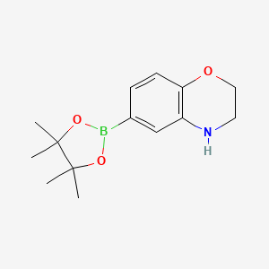 molecular formula C14H20BNO3 B1526927 6-(4,4,5,5-Tetramethyl-1,3,2-dioxaborolan-2-yl)-3,4-dihydro-2h-benzo[b][1,4]oxazine CAS No. 1155264-46-2