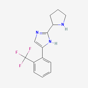 molecular formula C14H14F3N3 B15269281 2-(Pyrrolidin-2-yl)-4-[2-(trifluoromethyl)phenyl]-1H-imidazole 