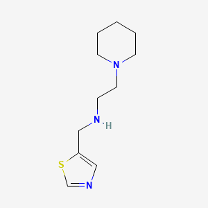 molecular formula C11H19N3S B15269322 [2-(Piperidin-1-yl)ethyl](1,3-thiazol-5-ylmethyl)amine 