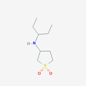 molecular formula C9H19NO2S B15269328 3-[(Pentan-3-yl)amino]-1lambda6-thiolane-1,1-dione 