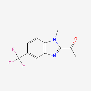 molecular formula C11H9F3N2O B1526936 1-[1-methyl-5-(trifluoromethyl)-1H-1,3-benzodiazol-2-yl]ethan-1-one CAS No. 1312139-07-3
