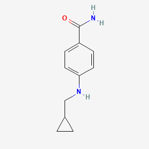 molecular formula C11H14N2O B15269387 4-[(Cyclopropylmethyl)amino]benzamide 