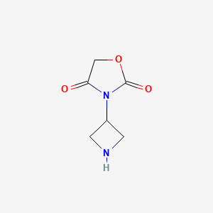 molecular formula C6H8N2O3 B15269394 3-(Azetidin-3-yl)-1,3-oxazolidine-2,4-dione 