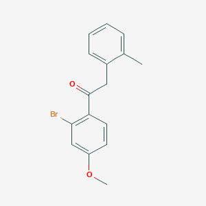 molecular formula C16H15BrO2 B1526940 1-(2-溴-4-甲氧基苯基)-2-(2-甲基苯基)乙酮 CAS No. 1183611-53-1